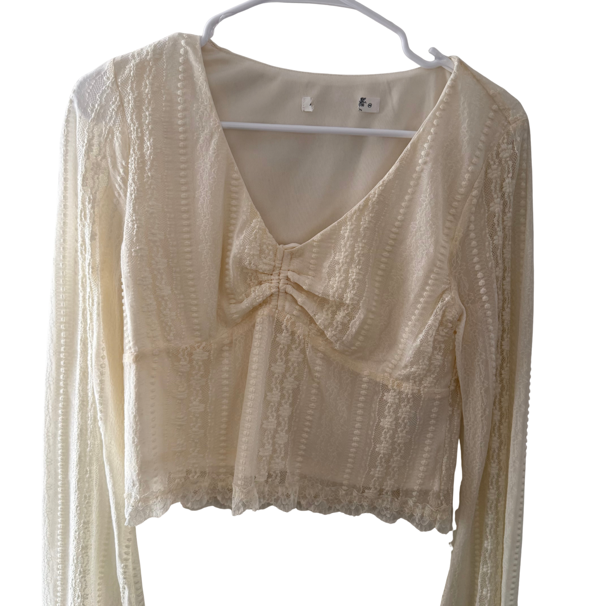 Boho white lace top
