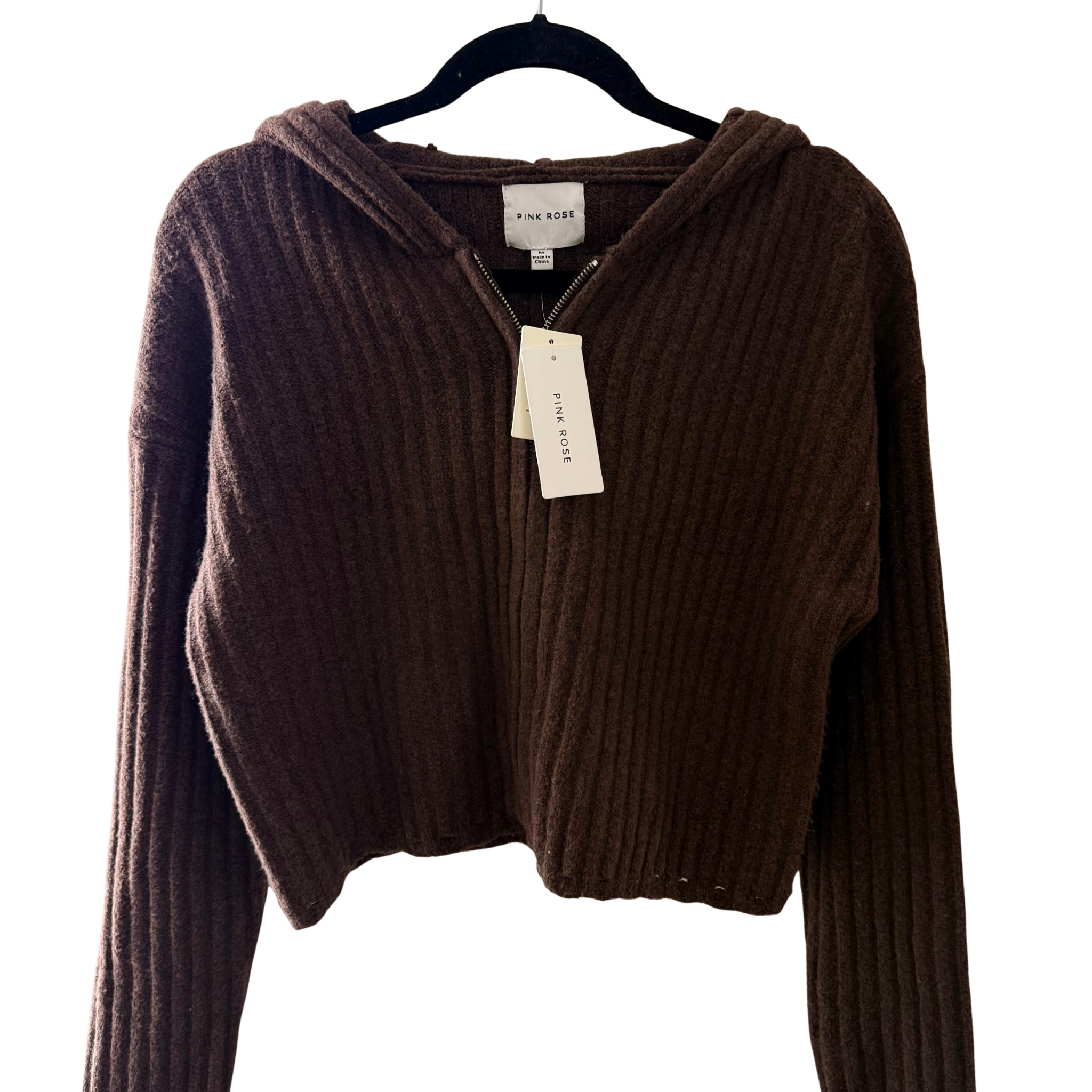 Women's Brown zip sweater