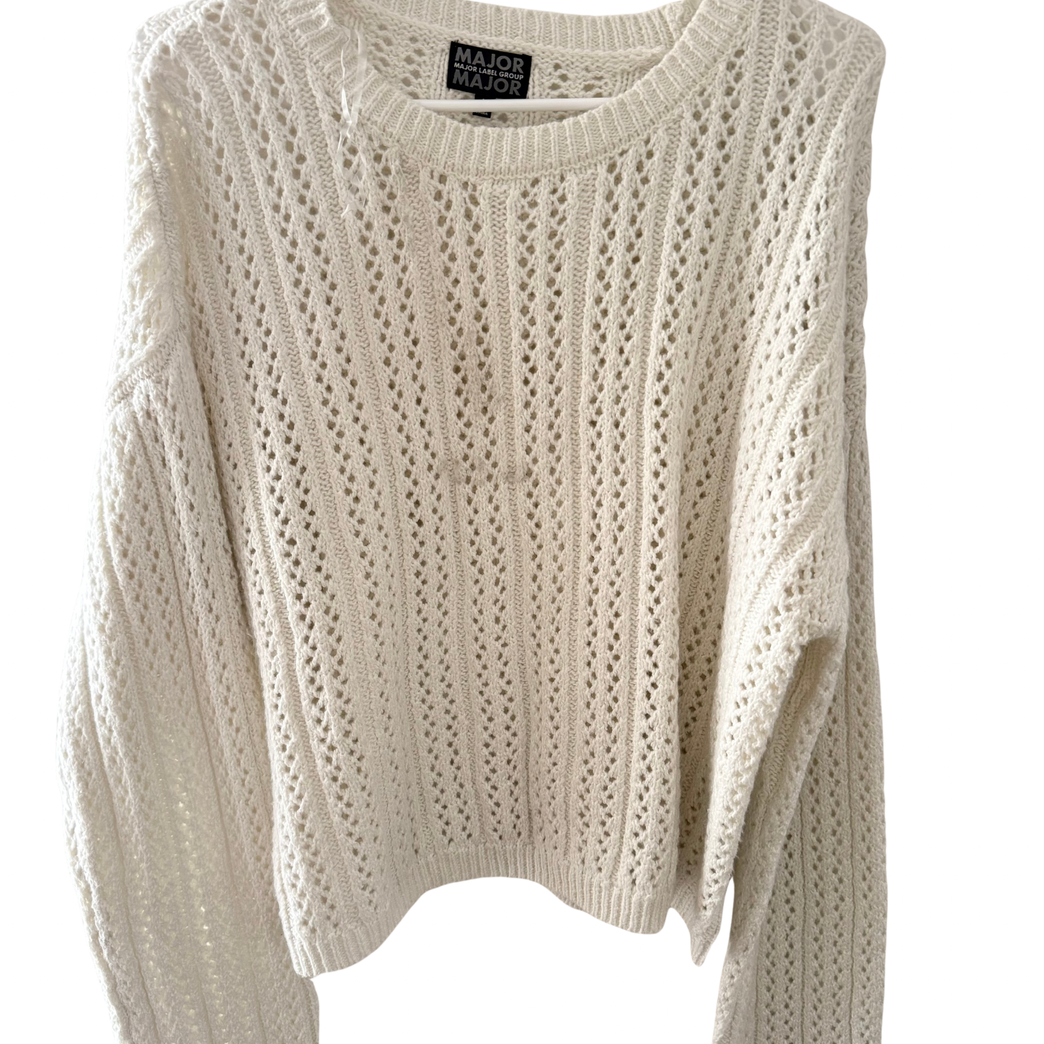 White knit sweater